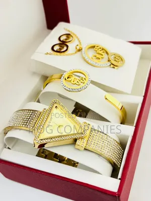 Guess Ladies Watch Necklace Bracelet Earrings Valentine Gift Set