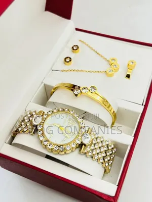 Ladies Watch Bracelet Necklace Valentine Gift Set - Fast Delivery