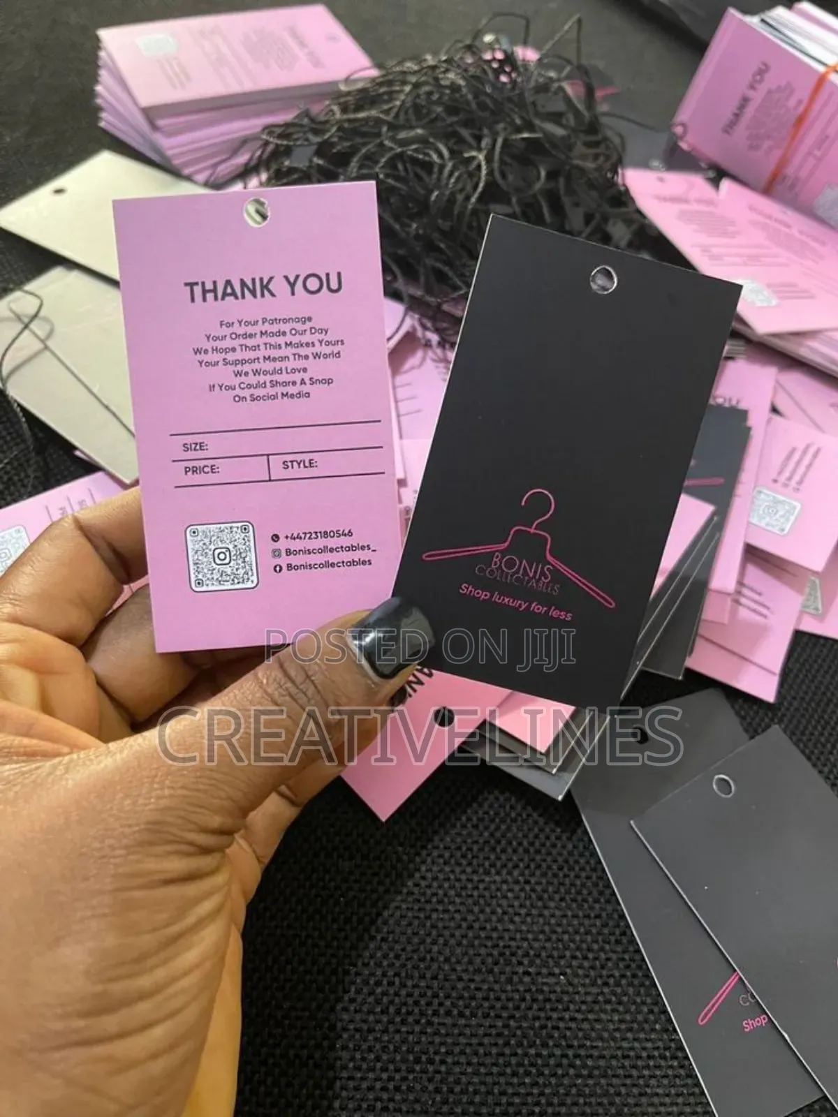 Black and Pink Thank Youcards