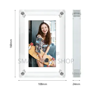 Acrylic Digital Photo Frame 1500mah Battery 7"Ips Screen Speaker 4gb