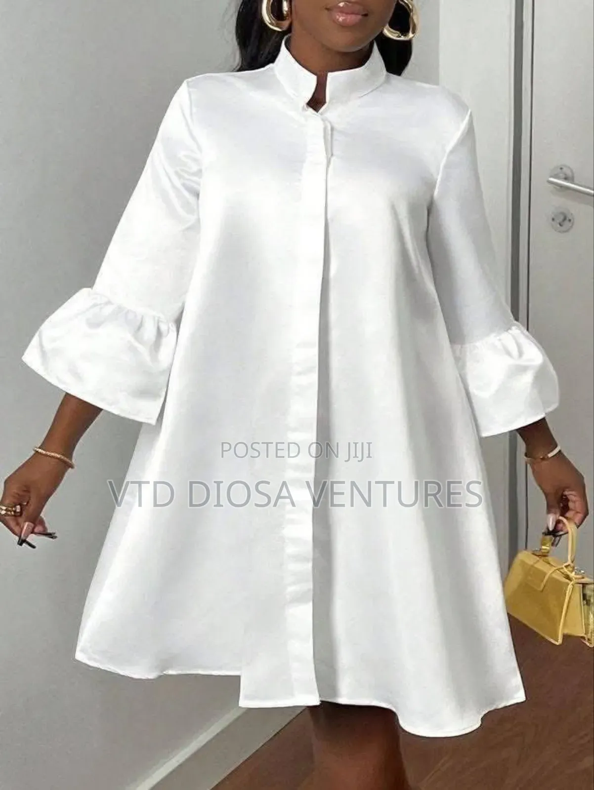 Silky Satin Shirt Dress