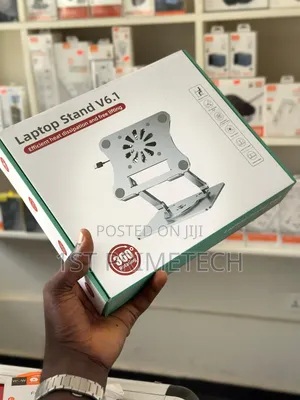 Metallic Swivel Laptop Stand With Cooling Fan