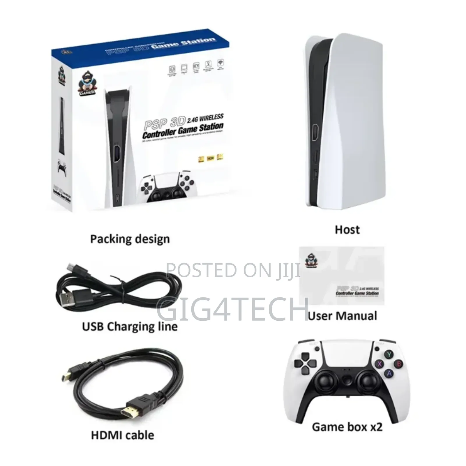 Q10 2.4g Wireless Hd Video Game Console 128g With 2 Gamepads For Psp