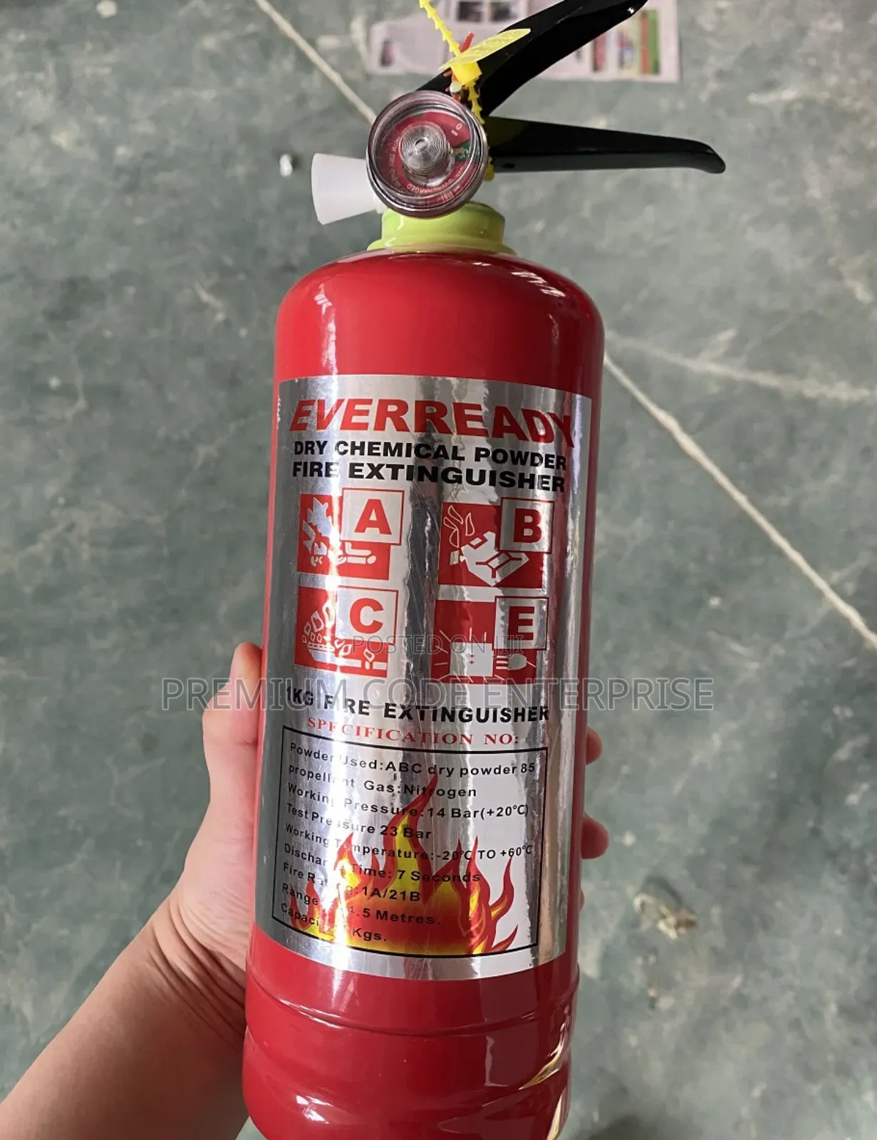 1kg Fire Extinguisher – Eveready Dry Chemical Powder For Home & Car