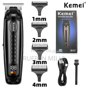 Kemei Km-1578 High Quality Beard Trimmer Shaving Machine - Black