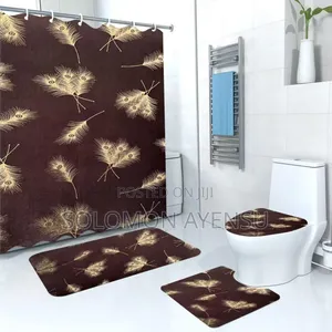 Quality 3 Pieces Toilet Seat With Shower Curtains