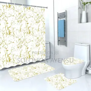 Quality 3 Pieces Toilet Seat With Shower Curtains