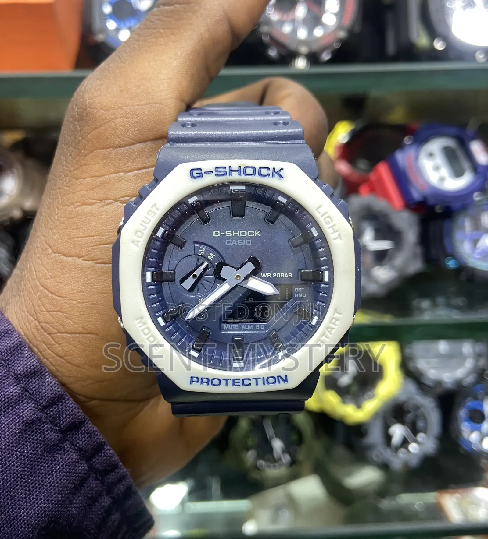 Blue and White G-Shock Watch