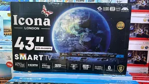 Icona London 43" Smart Android Led Tv| Bluetooth| Uk Brand|Voice Contr