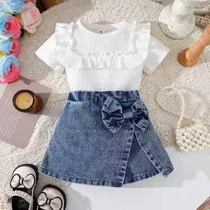 2pcs ' Casual Fashionable Short Sleeve Top and Skirt Set Ages 2-3yrs