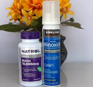 Kirkland Foam + Natrol Biotin Combo Pack for Hair and Beard Growth