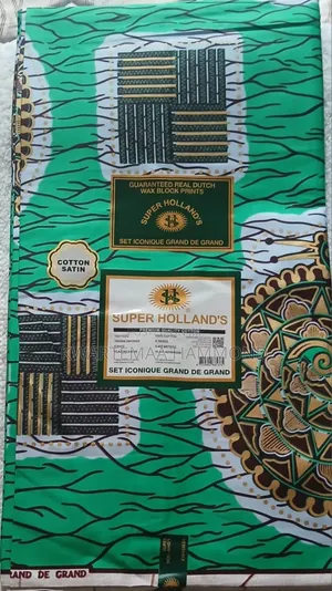 Quality 6 Yards Cotton Satin Holland Wax With Glitter