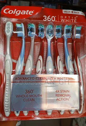 8 Pieces Colgate 360 Optic White Toothbrush