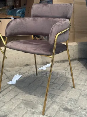 Salon Brown Velvet Chair