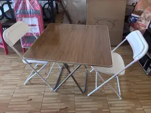 Wooden Foldable Table With 2 Folding Chairs