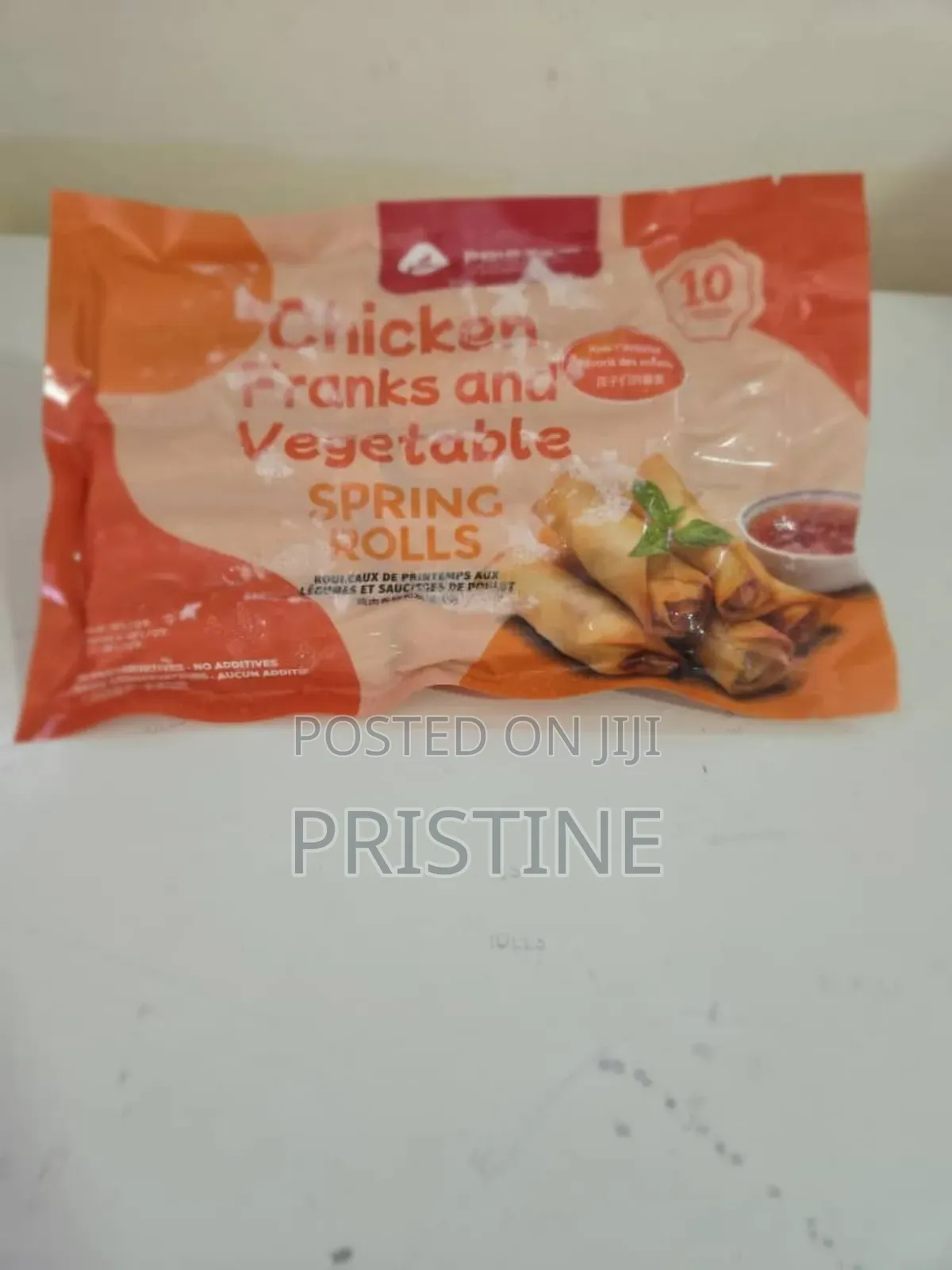 Frozen Chicken Franks (Sausage) and Vegetables Spring Rolls