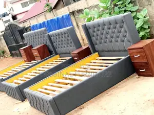 Foreign Double Bed Frame and Side Drawer