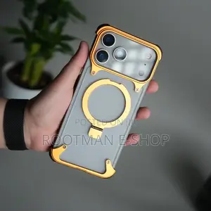 Magnetic Metal Frosted Bumper Stand Case for iPhone 17 Pro and Pro Max
