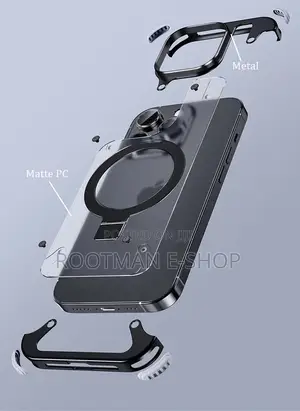 iPhone 17 Pro and Pro Max Frosted Frameless Metal Kickstand Case