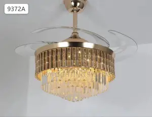 Gold Chandelier Bluetooth Fan With Light