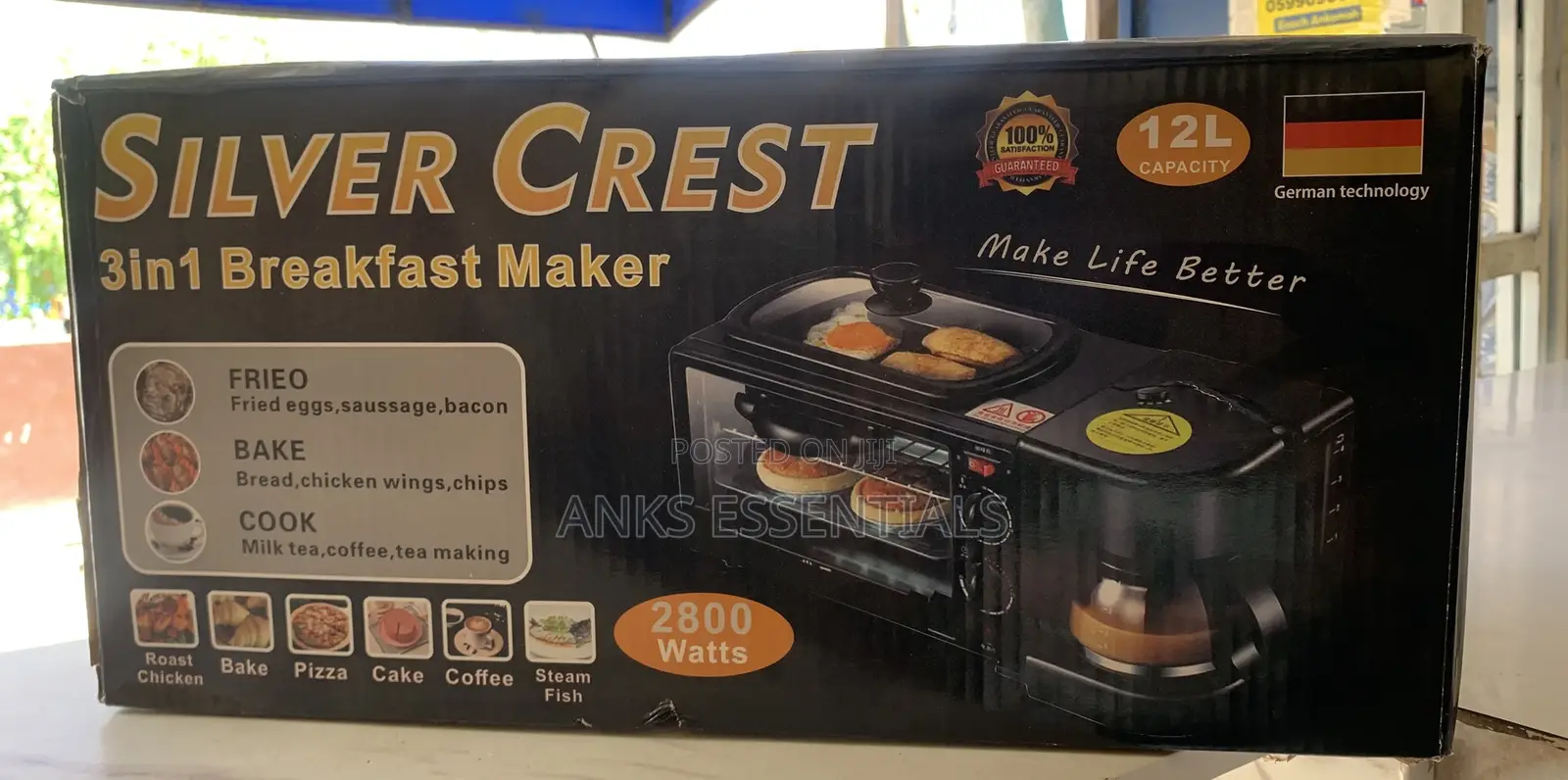 Portable 3-in-1 Breakfast Combo – Oven, Coffee, Fryer