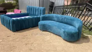 Brand New Sky Blue Velvet Fabric Stylish Sofa and Bed