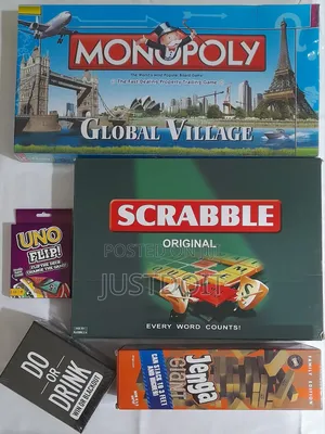 Monopoly + Scrabble + Jenga + Do or Drink + Uno Pack