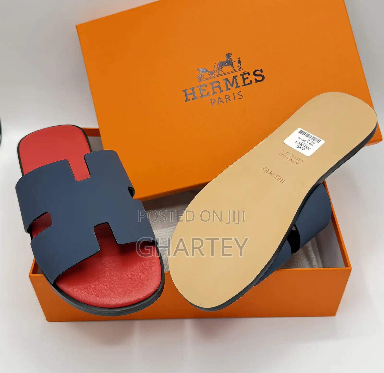 Hermès Luxury Leather Slide Sandals - Available in 3 Beautiful Colors