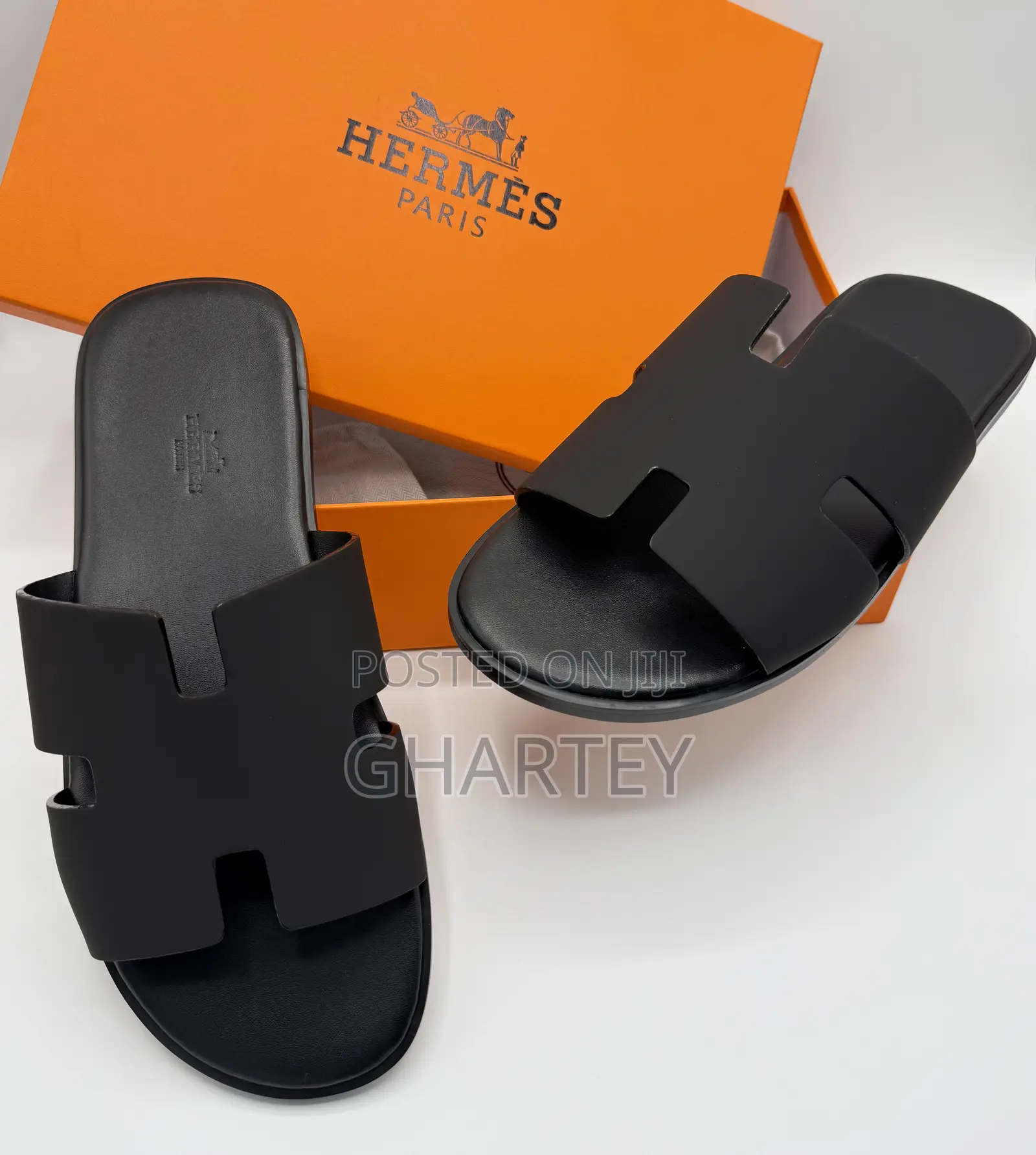 Hermès Luxury Leather Slide Sandals - Available in 3 Beautiful Colors