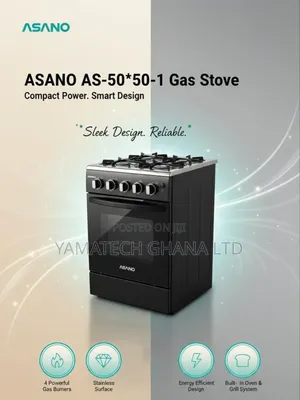 Original Quality Asano 4 Burner Gas Stove With Oven And Grill