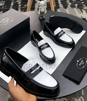 This Is Original Pure Real Leather Prada Loafers for Men