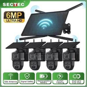 4 Set  Solar Dual Lens Camera With 4g Router - Kit