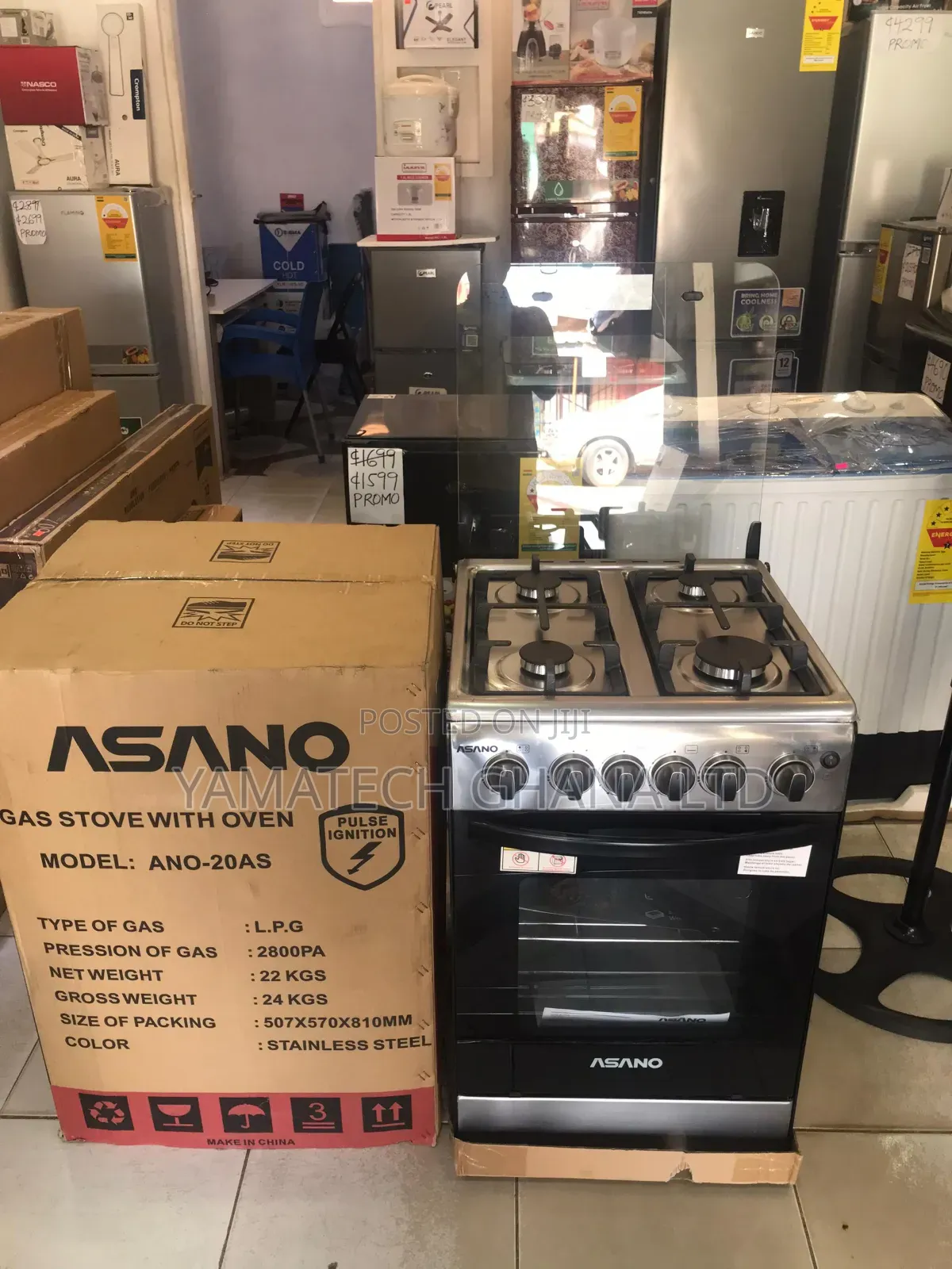 Quality Asano 50x50 Automatic Ignition Gas Stove With Oven and Grill