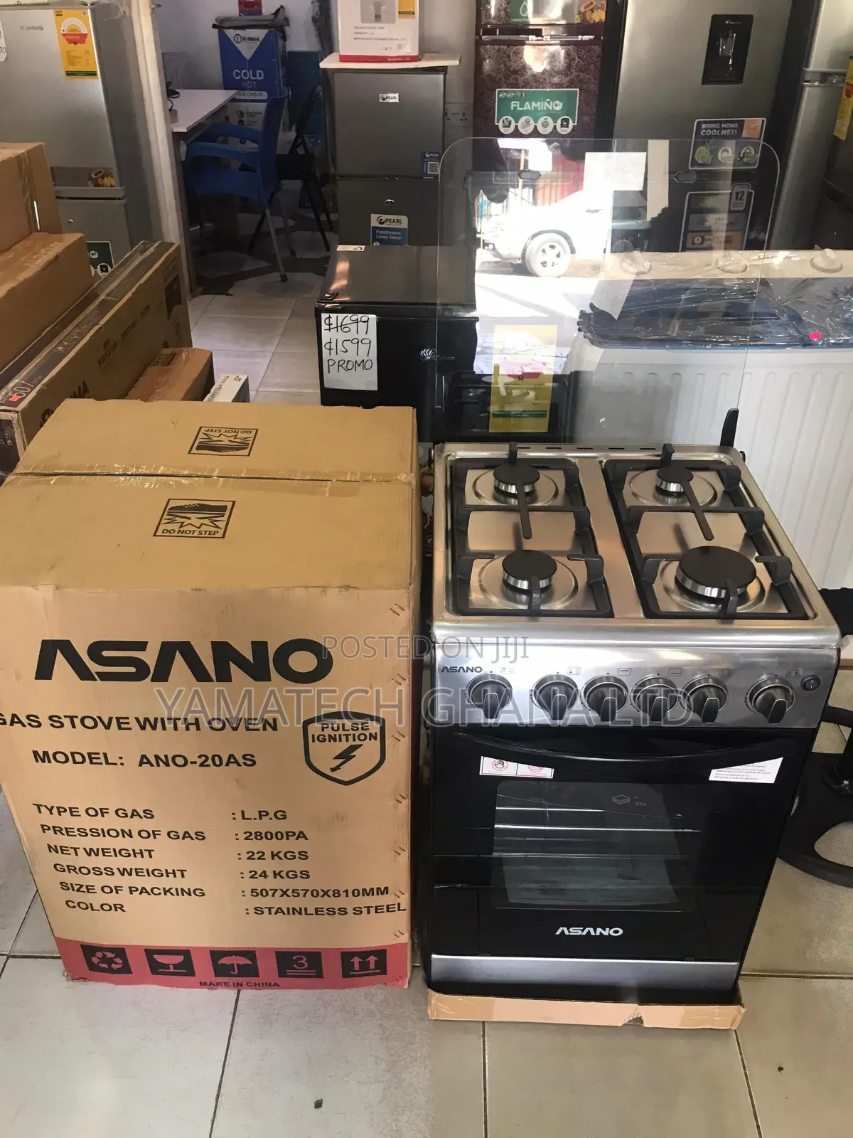 Quality Asano 50x50 Automatic Ignition Gas Stove With Oven and Grill