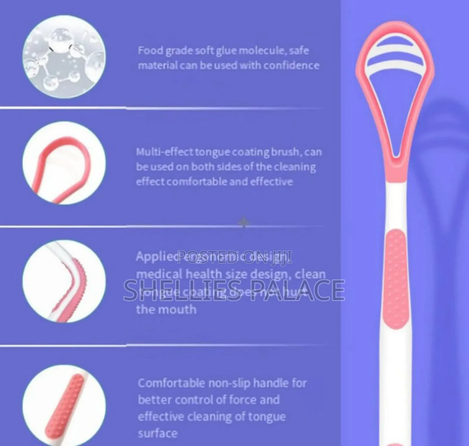 Reusable Double Sided Professional Silicone Tongue Scraper for Adults