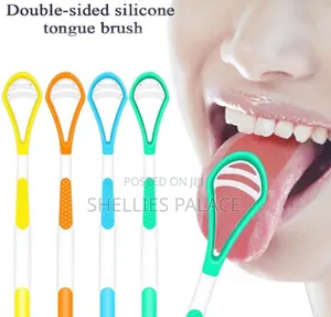 Reusable Double Sided Professional Silicone Tongue Scraper for Adults