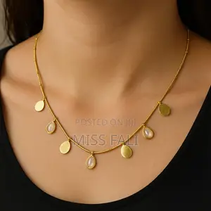 Gold and Stone Drop Necklace