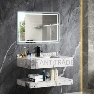 Marble Basin With Touchscreen Mirror. 60cm. Ybd-60