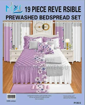 Quality MXS 19 Piece Reversible Prewashed Bedspread Set.: 100% Cotton.