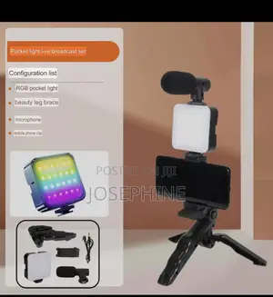 Vlogging Kit With Microphone Led Light