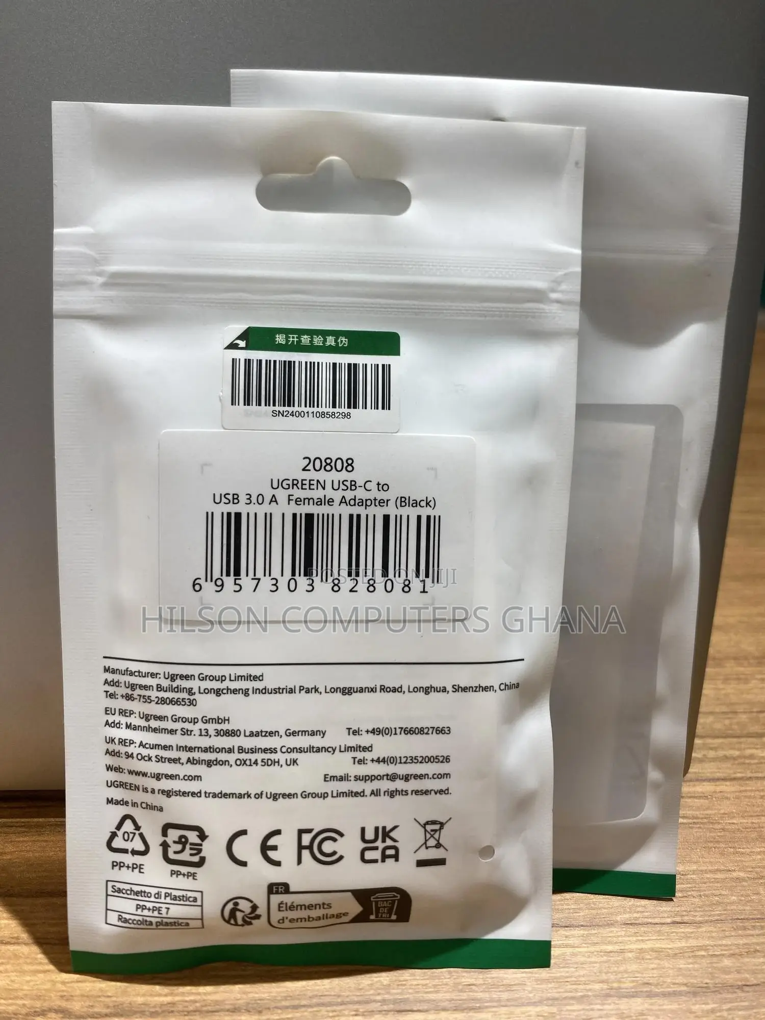Ugreen Usb-C 3.1 Male to Usb 3.0 a Female Otg Adapter -20808