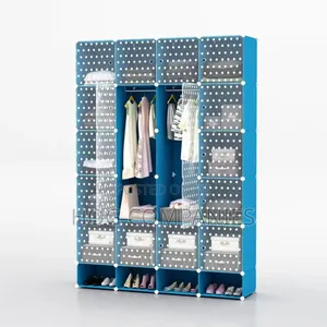 Potable 20 Plastic Cubes Wardrobe With Shoe Rack- Delivery in 2 Hours