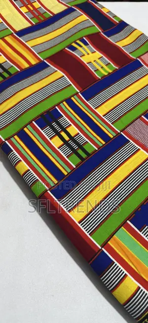 Kente-Inspired Ankara Wax Print Fabric – Sold Per Yard