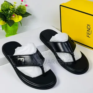 Classic Fendi Black Slippers