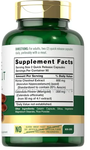 Horse Chestnut 600mg, 180 Quick Release Capsules