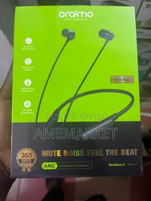 Oraimo Necklace 5 Wireless Headphone - Long Playtime. 1 Year Warranty