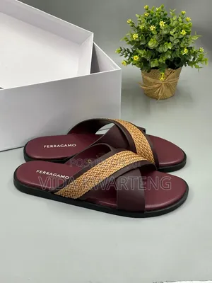 Salvatore Ferragamo Brown Men's Quality Slippers