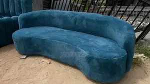 Blue Velvet Material Modern Sofa Is Very Comfortable and Made to Last