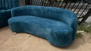 Blue Velvet Material Modern Sofa Is Very Comfortable and Made to Last