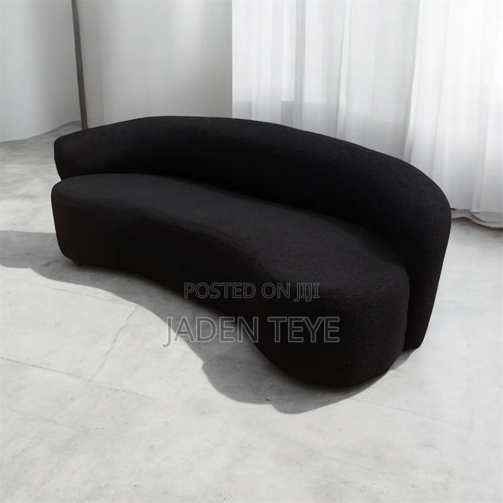 Black Foamy Fabric Stylish Sofa